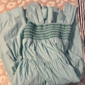anthropologie blue Smocked Dress
